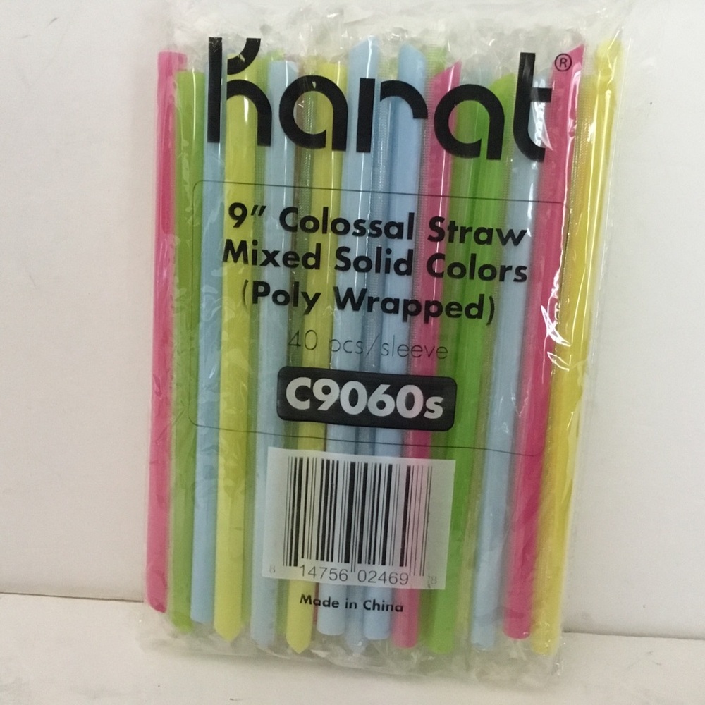 Straws, 9" Colossal. Mixed Colors